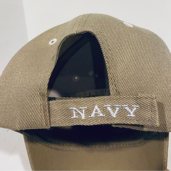 U.S. Navy We Own the Seas Eagle Crest Baseball Tan Adjustable cap hat - Picture 5 of 7